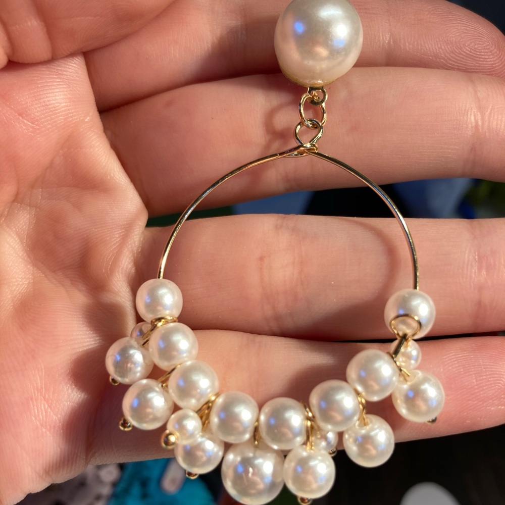 Faux Pearl Earrings - Picture 3 of 4